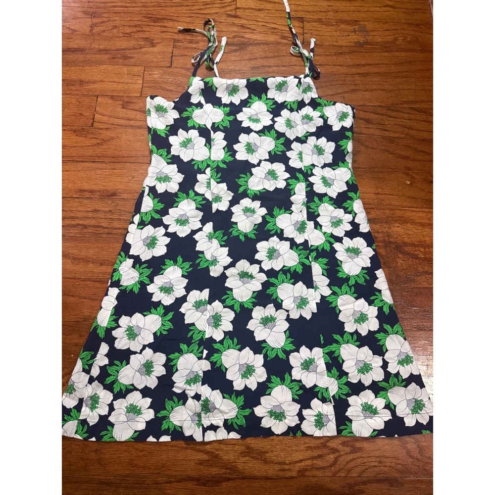 Rolla's Emma Datura Tie Dress Navy‎ Blue Floral Mini Sun Dress Size XS
